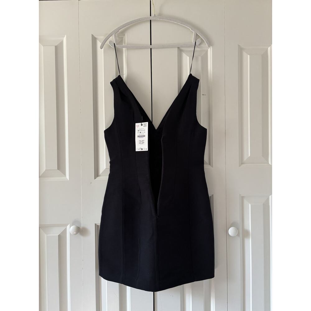 Zara Black V-Neck Sleeveless Dress, Size M - Picture 7 of 8